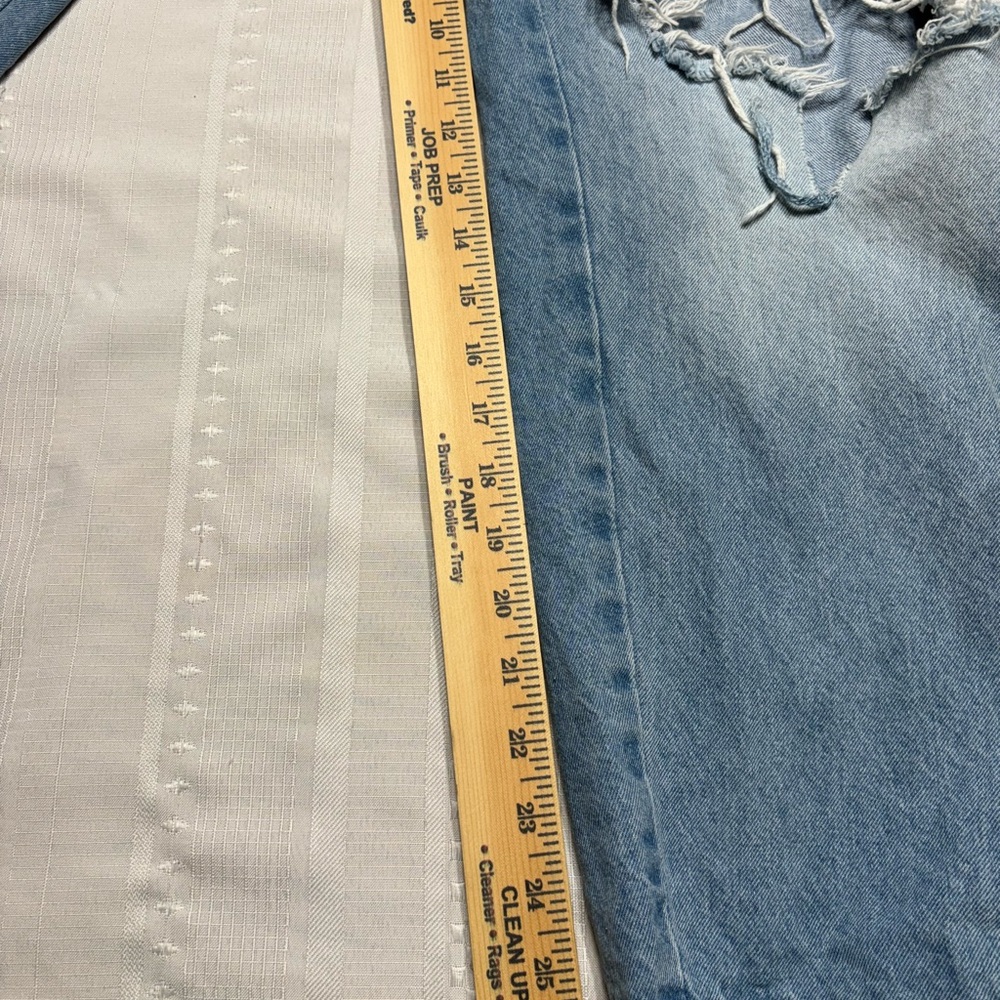 Celebrity Pink  Blue Distressed Oversized Denim Overalls- Size Small - Picture 6 of 10